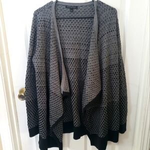 ⭐ Banana Republic Factory Grey Chunky Knit Open Front Sweater Cardigan S Wool Bl